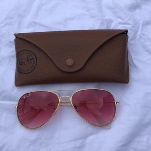 🎁Pink Gold Ray-Ban Polarized Aviators